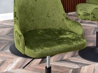 Krzesło fotelowe MIO RING ZIELONY WELUR - CZARNA NOGA - charakterystyczne detale