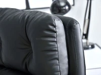 Komfortowy fotel biurowy BENON Z CZARNEJ SKÓRY EKO - stylowa ekoskóra