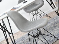 Designerskie krzesło MPC ROD TAP SZARY welur + noga czarna - wygodne siedzisko