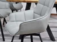 Krzesło aruba szary skóra-ekologiczna, podstawa czarny