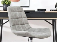 Krzesło obrotowe pikowane w stylu vintage ELIOR szary-czarny - subtelna forma