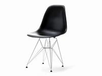 Krzesło z tworzywa MPC ROD czarne z białą podstawą.