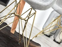 Designerskie krzesło tapicerowane MPC ROD TAP szaro-złote - złota noga