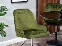 Krzesło fotelowe MIO RING ZIELONY WELUR - CZARNA NOGA - komfortowe siedzisko